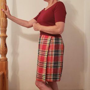 Plaid Pencil Skirt, size 6